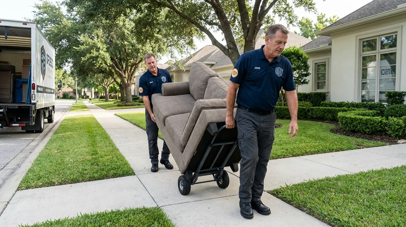 Local residential moving crew loading furniture in Wadley, GA